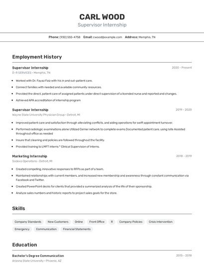 Resume example 2