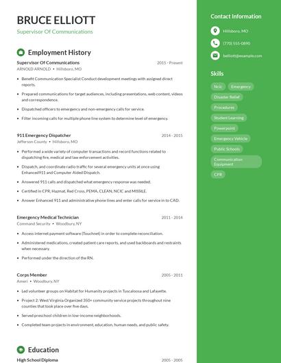 Resume example 5