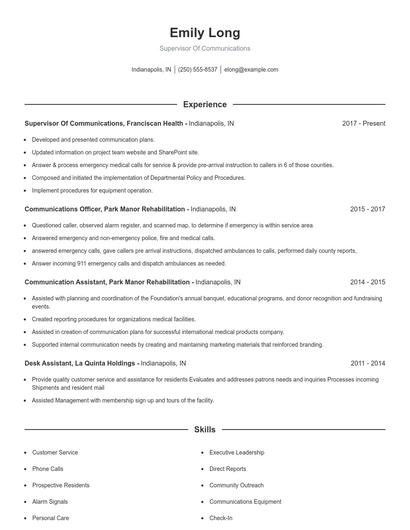 Resume example 1