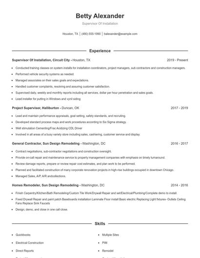 Resume example 1