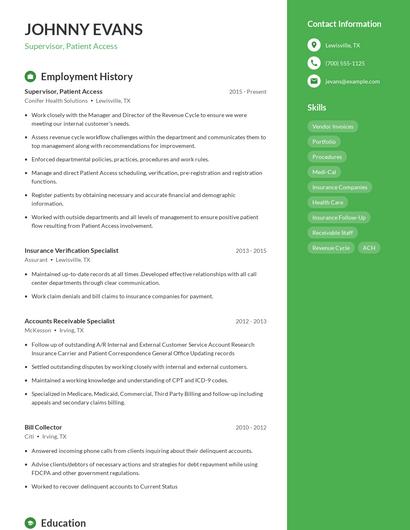 Resume example 5