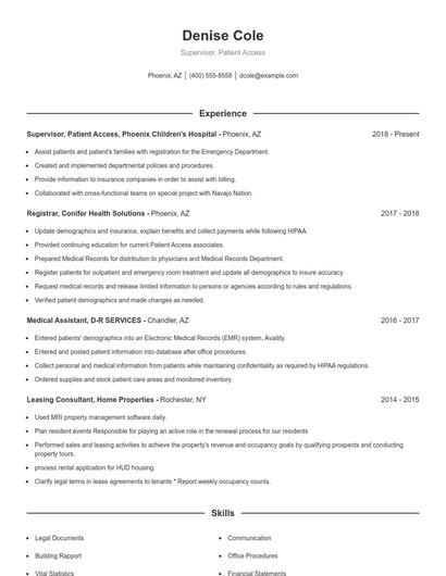 Resume example 1