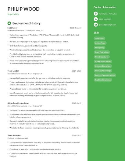 Resume example 5