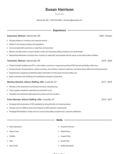 Resume example 1