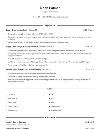 Resume example 1