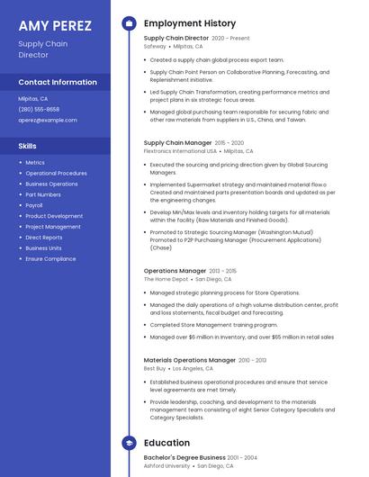 Supply Chain Director Resume