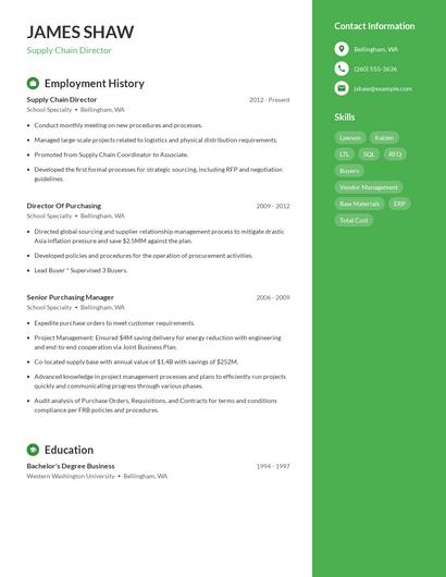 Supply Chain Director Resume