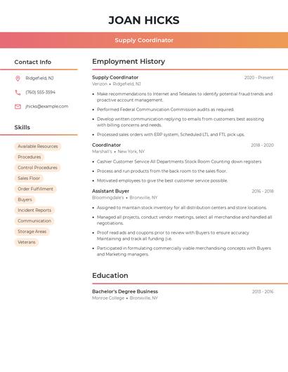 Resume example 3