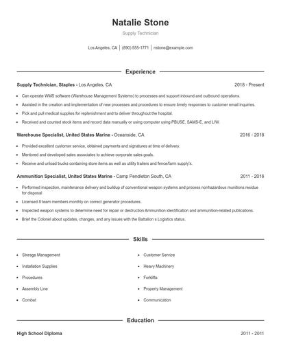 Resume example 1