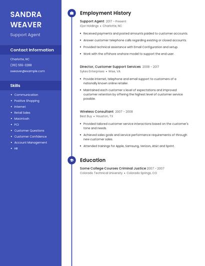 Support Agent Resume