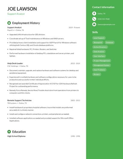 Resume example 5