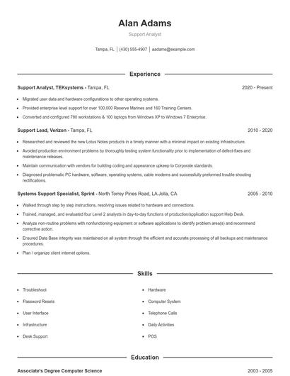 Resume example 1