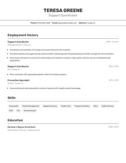 Resume example 2