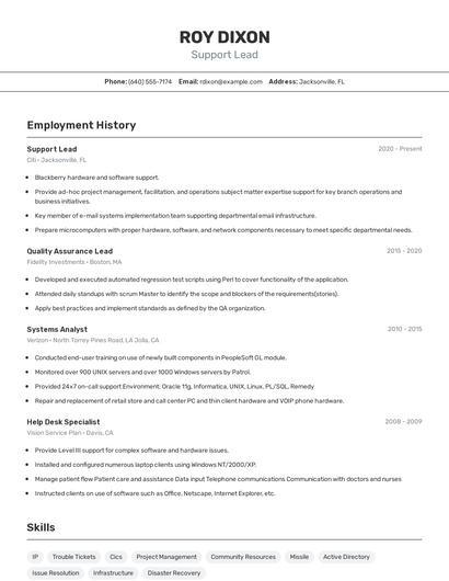 Resume example 2