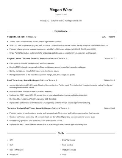 Resume example 1