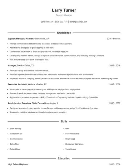 Resume example 1