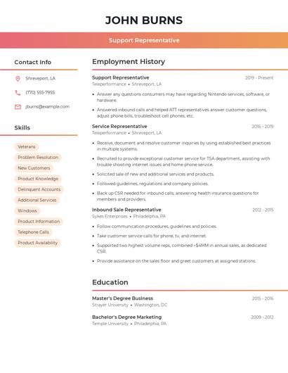 Resume example 3