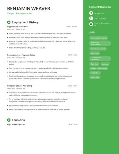 Resume example 5