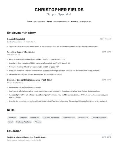 Resume example 2