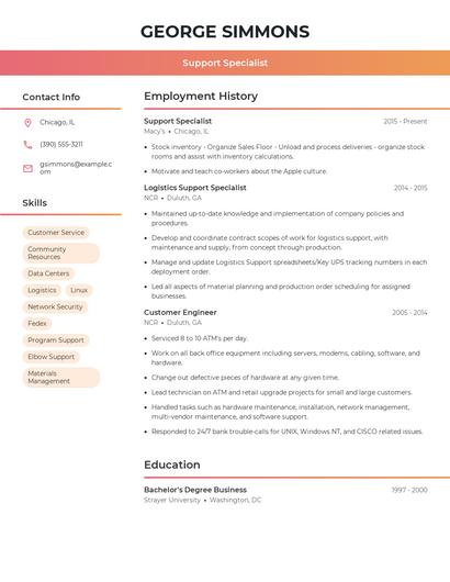 Resume example 3