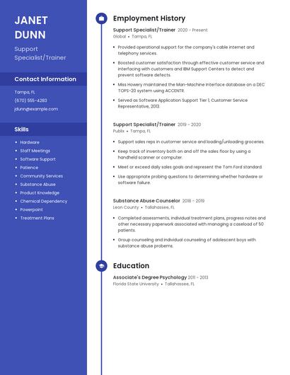 Support Specialist/Trainer Resume