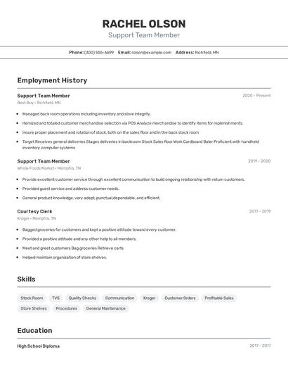 Resume example 2