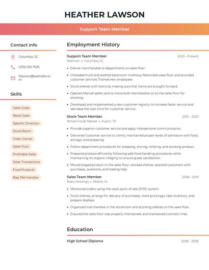 Resume example 3
