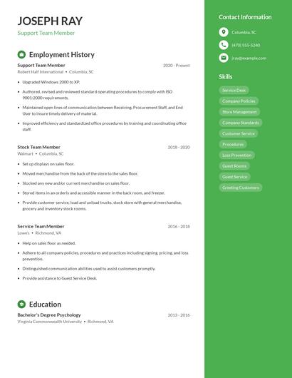 Resume example 5