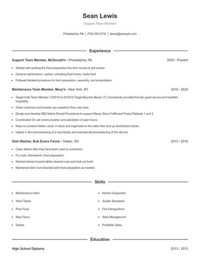 Resume example 1