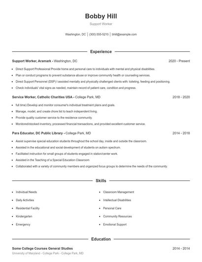 Resume example 1