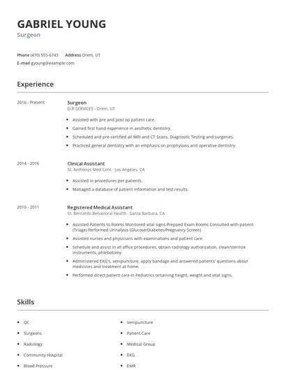 Surgeon Resume