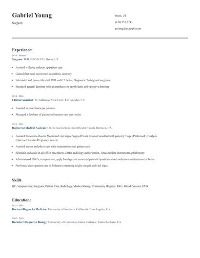 Surgeon Resume
