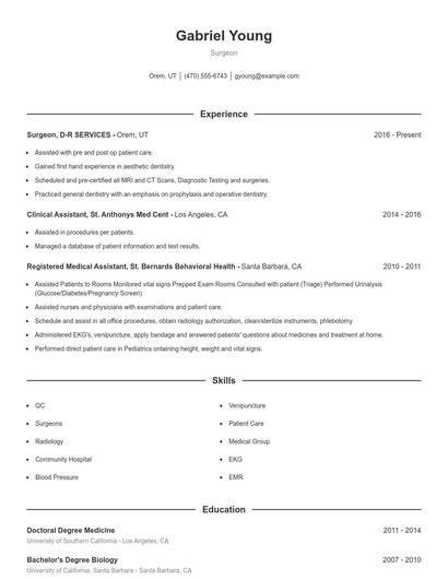 Surgeon Resume