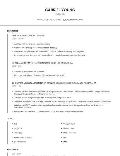 Surgeon Resume