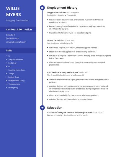 Surgery Technician Resume