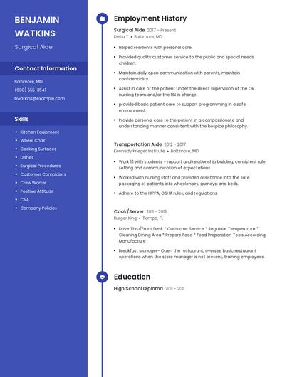 Surgical Aide Resume