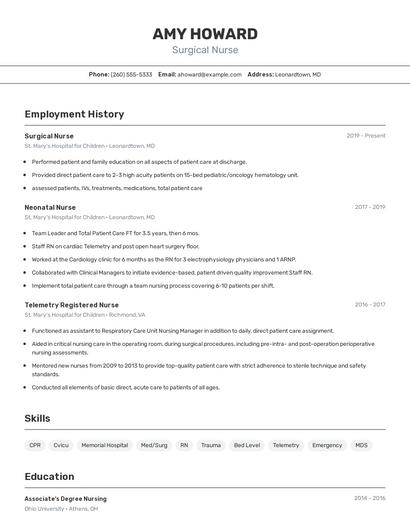 Resume example 2