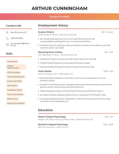 Surgical Orderly Resume