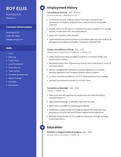 Surveillance Director Resume