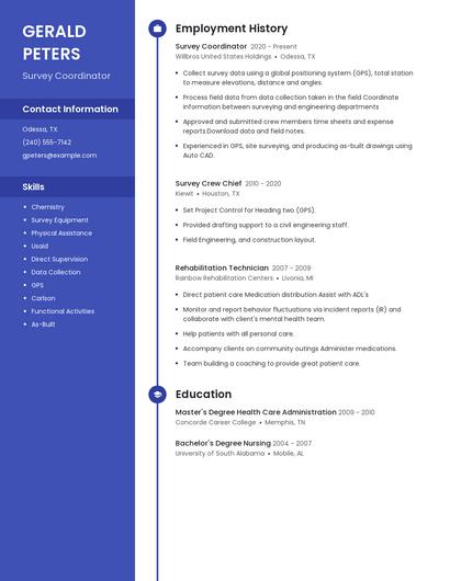 Survey Coordinator Resume