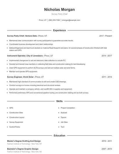 Resume example 1