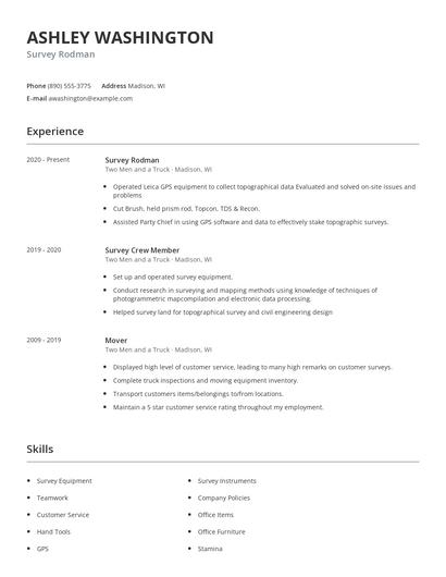 Survey Rodman Resume
