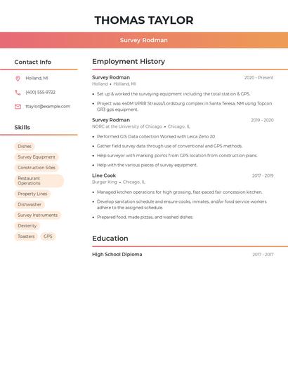 Survey Rodman Resume