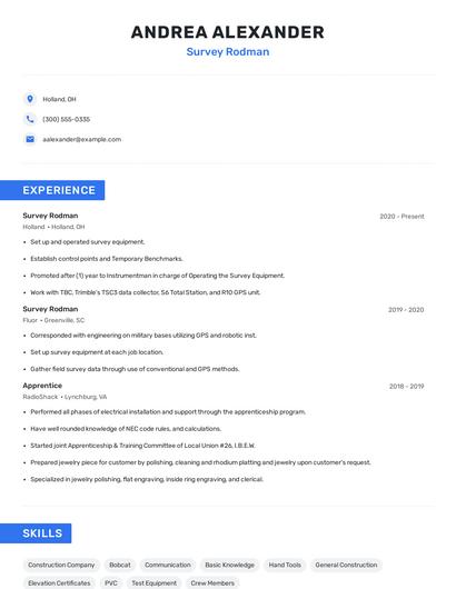 Survey Rodman Resume