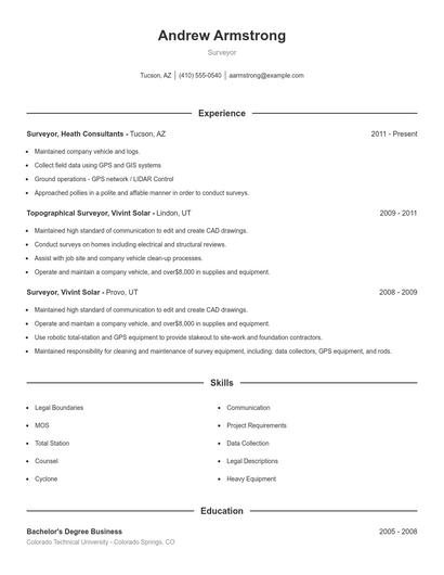 Resume example 1