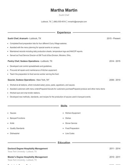 Resume example 1