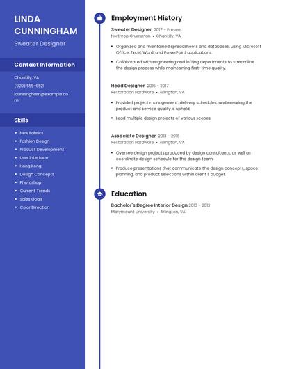 Sweater Designer Resume