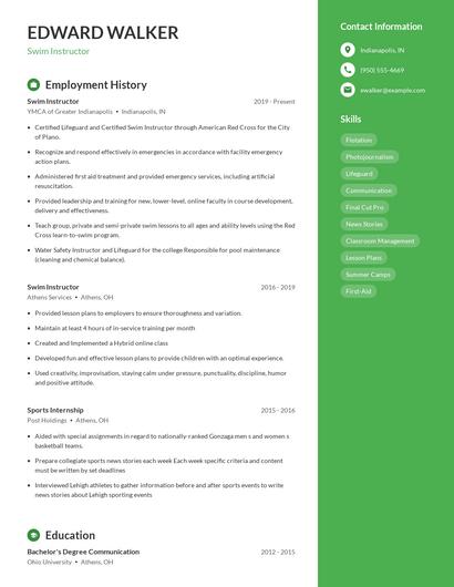 Resume example 5