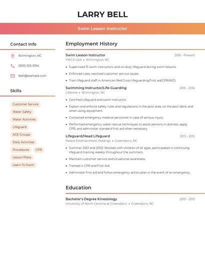 Resume example 3