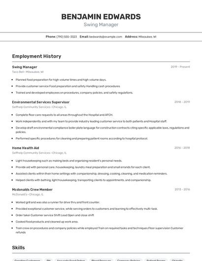Resume example 2